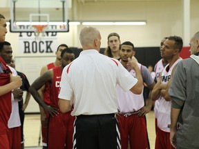 Canadian basketball coach Jay Triano instructs his charges at the ACC. (Canada Basketball)