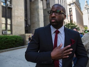 NBA basketball player Raymond Felton leaves after an appearance at Manhattan Criminal Court in relation to gun possession charges in New York June 23, 2014. (REUTERS)