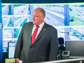 Toronto Mayor Rob Ford at the Transportation Operation Centre in Toronto on Wednesday, July 23, 2014. (Ernest Doroszuk/Toronto Sun)