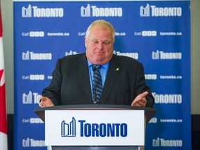 Toronto Mayor Rob Ford during a presser at City Hall on Thursday July 17, 2014. (Ernest Doroszuk/Toronto Sun)