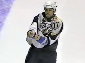 Former NHL player Patrick Cote was sentenced to 30 months in prison after pleading guilty to robbing two banks in the Montreal area. (Youtube.com)