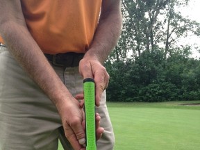 The Jumbo putter grip features counterbalance grip technology to eliminate wrist break and improve distance control. (Norm Turtle)