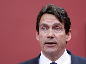 Parti Quebecois member of the National Assembly (MNA) and former Quebecor CEO Pierre Karl Peladeau speaks as he is sworn-in during ceremony at the National Assembly in Quebec City. REUTERS/Mathieu Belanger