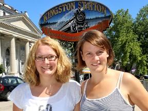 German tourists Simone Pliet, left, and Mariaka Wismann visited  Kingston on Thursday. (Ian MacAlpine/The Whig-Standard)