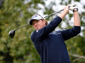 Tim Petrovic tees off the 12th hole during the second round of the RBC Canadian Open at Royal Montreal GC - Blue Course on Jul 25, 2014 in Ile Bizard, Quebec, CAN. (Eric Bolte/USA TODAY Sports)