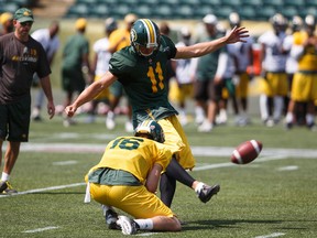 Eskimos kicker Grant Shaw says while Thursday's fake punt didn't pan out, the players like the coaches to call aggressive plays and trust them to execute them successfully. (Ian Kucerak, Edmonton Sun)