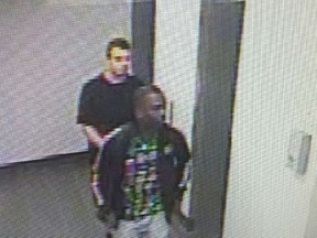 Investigators need help identifying these two men, who were allegedly involved in a downtown robbery. (Toronto Police supplied photo)