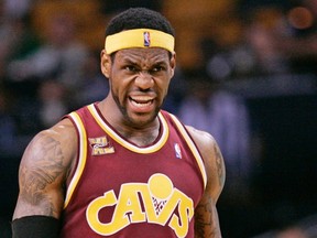 Cleveland Cavaliers LeBron James pauses during play against the Boston Celtics during the second quarter in Game 3 of their NBA Eastern Conference playoff basketball series in Boston in this file photo taken May 7, 2010.(REUTERS)