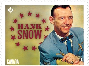 Nova Scotia?s Hank Snow, one of five Canadian country stars to have Canada Post issuing stamps in their honour.
