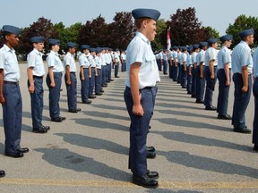 Here are some of the 145 air cadets who graduated from aviation courses at Trenton Cadet Training Centre (TCTC) during a ceremony held the parade square at 8 Wing/CFB Trenton, Ont. Friday, July 25, 2014 - Photo by: Capt. Melody Chan/Public Affairs at TCTC