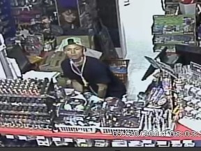 Ottawa police seeking public assistance to identify a male suspect following a break and enter at 50 Rideau Street. During the overnight hours of July 20 and 21, 2014, a lone male broke into a store in the Rideau Centre and left pushing a dolly with a large white item. (submitted)