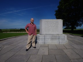 Submitted Photo
Andrew Iarocci of Brantford, who teaches at Royal Military College, recently spent a week in France as part of a crew working on a CBC documentary that brought the descendants of four Canadian soldiers to the site where they were killed at the Battle of Amiens in August 1918.