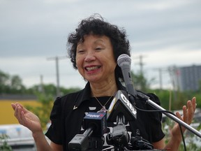 Emmie Leung of Emterra Group at a press conference on July 24, 2014. Emterra announced it was donating $60,000 over three years to Winnipeg Harvest. (Daria Zmiyiwsky/Winnipeg Sun)