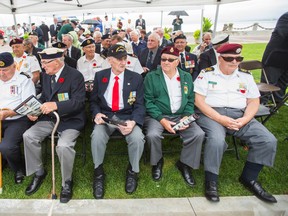 Korean War veterans during the unveiling of the Korea Memorial Monument at Spencer Smith Park in Burlington, ON on Monday, July 28, 2014. (ERNEST DOROSZUK/Toronto Sun)