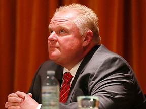 Toronto Mayor Rob Ford at mayoral debate at the Presteign United Church Monday, July 28, 2014. (Michael Peake/Toronto Sun)