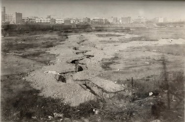 A view of a trench system set up in Long Island City as a field training facility in this 1919 handout picture. This picture is part of a previously unpublished set of World War One (WWI) images from a private collection. The pictures offer an unusual view of varied and contrasting aspects of the conflict, from high tech artillery to mobile pigeon lofts, and from officers partying in their headquarters to the grim reality of life and death in the trenches. The year 2014 marks the centenary of the start of the war.  REUTERS/Archive of Modern Conflict London/Handout via Reuters