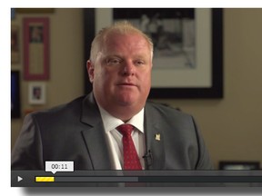 A screenshot from Mayor Rob Ford's new campaign video.