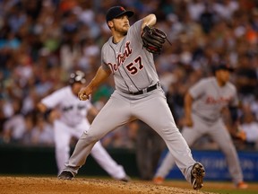 Tigers pitcher Evan Reed was charged with sexually assaulting a woman at a Detroit hotel in March. (Otto Greule Jr/Getty Images/AFP)