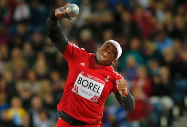 Cleopatra Borel Trinidad and Tobago competes her way to a silver medal in the Women's Shot Put final at the 2014 Commonwealth Games in Glasgow, Scotland, July 30, 2014.  REUTERS/Suzanne Plunkett