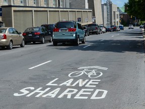 Sharrows on Johnston Street