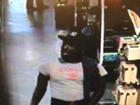 Investigators need help identifying this man, who is suspected of smashing fragrance bottles in a downtown cosmetics and beauty supply shop as well as walking around the store with his buttocks exposed and spitting on staff. (Toronto Police handout)