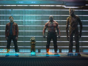 The cast of Guardians of the Galaxy.