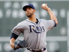 Tampa Bay Rays pitcher David Price opens the game against the Boston Red Sox during their MLB American League Baseball game in Boston, Massachusetts, July 29, 2013. (REUTERS/Dominick Reuter)