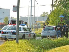 A routine traffic stop near Montreal took a strange turn Thursday morning when a naked motorist tried to ram cop cruisers. ERIK PETERS / QMI AGENCY