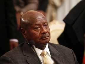 Uganda's President Yoweri Museveni attends an urgent session of the Summit of the Inter-Governmental Authority on Development (IGAD) on South Sudan in Ethiopia's capital Addis Ababa June 10, 2014. (REUTERS/Tiksa Negeri)