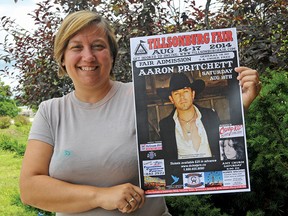 Tillsonburg Tri-County Fair president Michelle Babcock is both excited -- and proud -- to be able to bring Canadian country music star Aaron Pritchett to Tillsonburg on Saturday, August 16th. The fair would like to sell enough tickets to fill the Kinsmen Memorial Arena -- they will have 500-700 seats on the arena floor, and the overflow will be seated arena's 'bleacher' seats -- all with good sight lines of course. CHRIS ABBOTT/TILLSONBURG NEWS