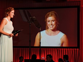 CONTRIBUTED PHOTO
Hannah Northgraves, winner of the Peter Mansbridge National Positive Change Award, which included a $10,000 education scholarship, accepted the award at the Canadian Business Hall of Fame Gala Dinner in Toronto.