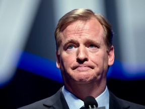 NFL Commissioner Roger Goodell speaks during a news conference ahead of the Super Bowl, in New York January 31, 2014. (REUTERS/Carlo Allegri)