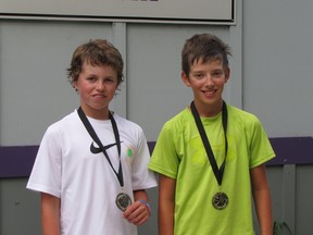 Andrew Davies (left), was recently crowned the Little Ceasers Tennis Tour boys 18-and-under Tour champion while Mattias Mueller (right), earned the distinction for the boys 14-and-under category. (Submitted photo)