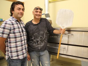 Flo Persichetti and Matt Vozza are planning to start up Micky Mambo's, a pizza chain with its central kitchen in Sarnia. Plans are to open the Trevi Plaza spot by Aug. 15. (TYLER KULA, The Observer)