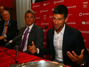 Novak Djokovic at the Rogers Cup draw on Aug. 1. (Dave Abel, Toronto Sun)