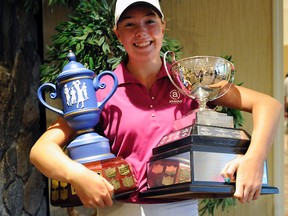 Ottawa’s Grace St-Germain is one happy camper after winning the Canadian junior girls golf championship yesterday in Thornhill, Ont.
Graig Abel/Golf Canada