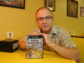 JOHN LAPPA/THE SUDBURY STAR
Troy Chirka, of Sudbury, of Let's Scrabbalatte Board Game Cafe on Elm Street, in this file photo.