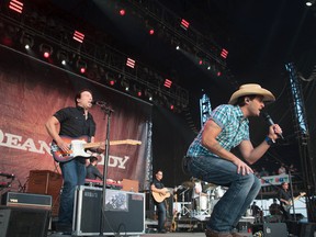 Dean Brody performs infront of a sold-out audience Friday, Aug. 1 at Big Valley Jamboree (Mark Crown/Camrose Canadian).