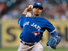 Toronto Blue Jays starting pitcher Marcus Stroman (54) pitches against the Houston Astros during the third inning at Minute Maid Park. (Jerome Miron-USA TODAY Sports)