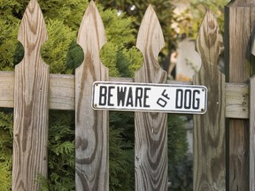 Beware of dog sign. 

(Fotolia)