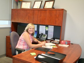 FCSS Co-ordinator Lola Strand in her new office at Rotary House. Non-profit organizations have started moving into the new facility.