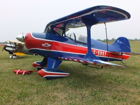 A model plane on display during the annual Bluewater RC Flyers air show this weekend. BRENT BOLES / THE OBSERVER / QMI AGENCY