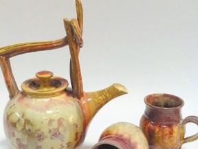 Teapot and mugs by Hutchens