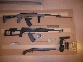 Seized guns and ammunition (Toronto Police handout)