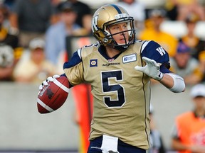 Winnipeg Blue Bombers quarterback Drew Willy has been named the CFL's offensive player of the week. (REUTERS/Mark Blinch)