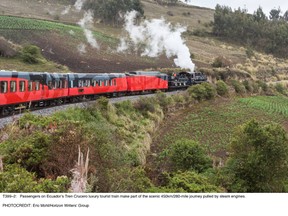 Passengers on Ecuador’s Tren Crucero luxury tourist train make part of the scenic 450 km journey pulled by steam engines. ERIC MOHL/HORIZON WRITERS' GROUP