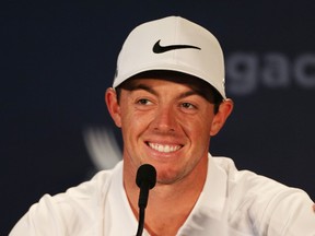 PGA golfer Rory McIlroy, of Northern Ireland,  speaks during a press conference held during practice for the 2014 PGA Championship at Valhalla Country Club. (Brian Spurlock-USA TODAY Sports)