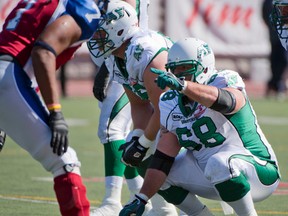 Dominic Picard is one of the "ringleaders" of a Saskatchewan Roughriders offensive line described by Bomber Zach Anderson as cheap and dirty. (MARTIN CHEVALIER/QMI AGENCY FILE PHOTO)
