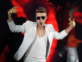 Justin Bieber. 

REUTERS/Albert Gea/Files