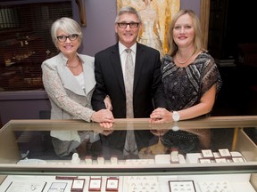 After more than 30 years of operation, Bob Burke Jewellery has closed its doors. From the left, Lorraine and Bob Burke and their daughter Tawny stand in their Richmond Row shop. While Tawny has decided not to run the business herself, Lorraine and Bob plan to enjoy longer vacations in Florida. (DEREK RUTTAN/ The London Free Press)